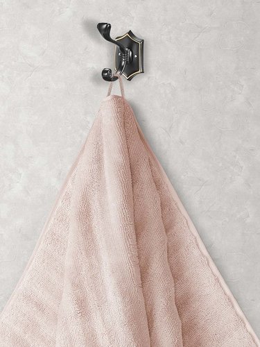 Полотенце для ванной Karna FLOW хлопковая махра пудра 50х90, фото, фотография