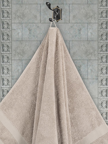 Полотенце для ванной Karna AREL хлопковая махра капучино 70х140, фото, фотография