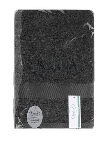 Полотенце для ванной Karna AREL хлопковая махра тёмно-коричневый 30х50, фото, фотография