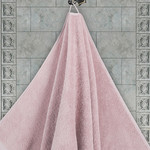 Полотенце для ванной Karna AREL хлопковая махра грязно-розовый 100х150, фото, фотография