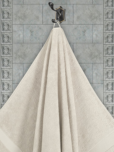 Полотенце для ванной Karna AREL хлопковая махра бежевый 50х100, фото, фотография