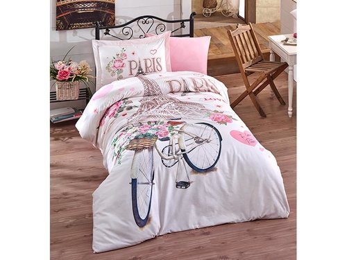 Детское постельное белье Clasy PARIS LOVE хлопковый ранфорс 1,5 спальный, фото, фотография
