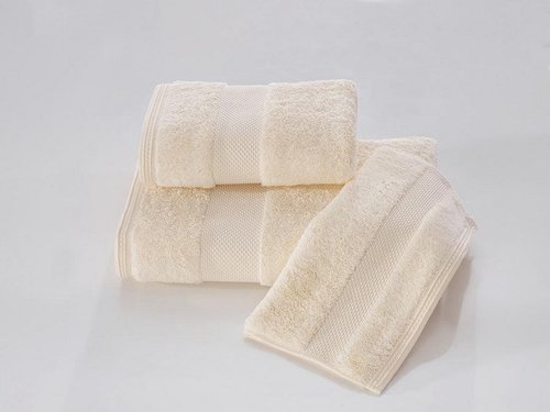 Полотенце для ванной Soft Cotton DELUXE махра хлопок/модал экрю 50х100, фото, фотография