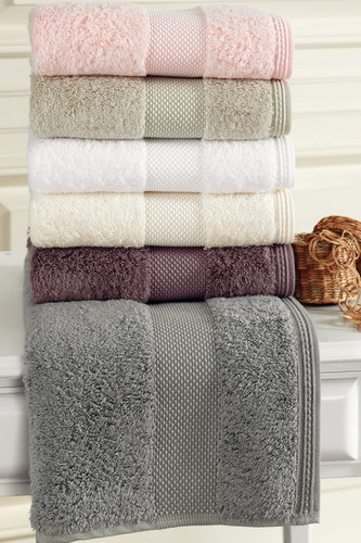 Полотенце для ванной Soft Cotton DELUXE махра хлопок/модал экрю 75х150, фото, фотография