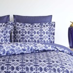 Постельное белье Soft Cotton MARCELLA тенсель синий евро, фото, фотография