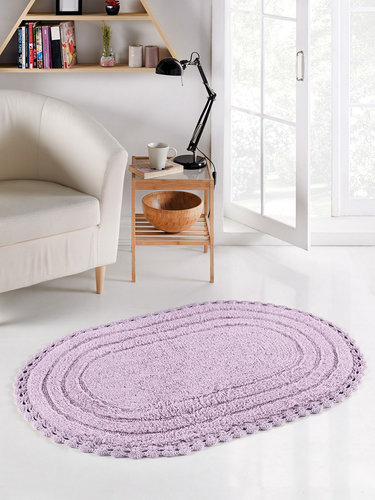 Коврик для ванной Modalin YANA хлопок лавандовый 80х120, фото, фотография