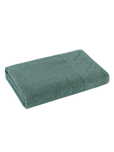 Полотенце для ванной Karna SIESTA хлопковая махра зелёный 50х90, фото, фотография