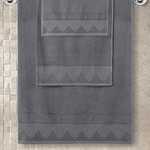 Полотенце для ванной Karna SIESTA хлопковая махра тёмно-серый 70х140, фото, фотография