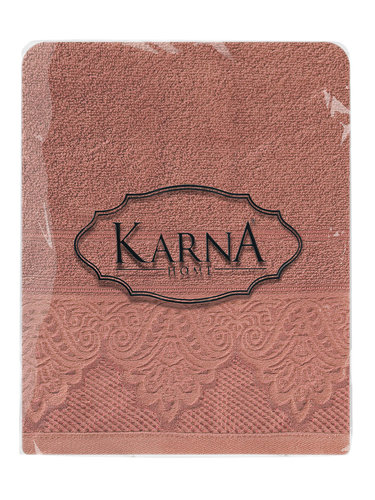 Полотенце для ванной Karna SIESTA хлопковая махра кирпичный 70х140, фото, фотография