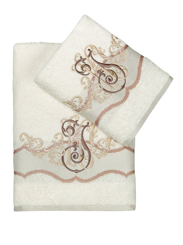 Подарочный набор полотенец для ванной 50х90, 70х140 Karna ADVEN хлопковая махра кремовый, фото, фотография