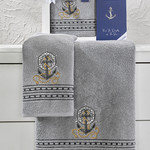 Подарочный набор полотенец для ванной 50х90, 70х140 Karna MARIN хлопковая махра серый, фото, фотография