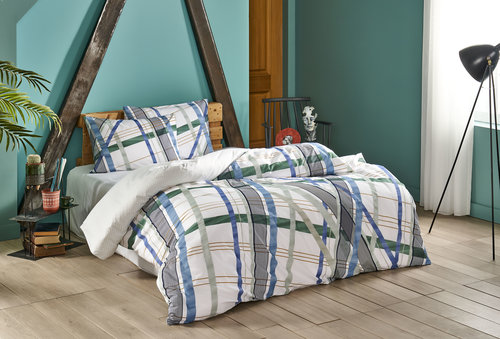 Комплект подросткового постельного белья TAC FISHER хлопковый ранфорс светло-зелёный 1,5 спальный, фото, фотография