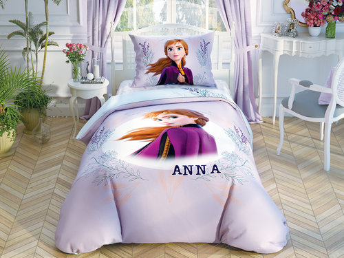 Детское постельное белье TAC FROZEN 2 DOUBLE COLOR ANNA хлопковый ранфорс 1,5 спальный, фото, фотография