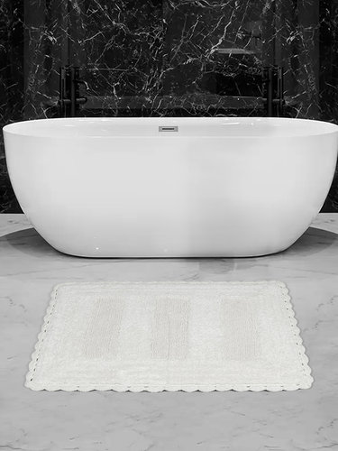 Коврик для ванной Karna LENA вязаный хлопок кремовый 50х70, фото, фотография