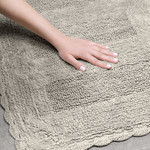 Набор ковриков для ванной Karna LENA вязаный хлопок 50х70, 60х100 бежевый, фото, фотография