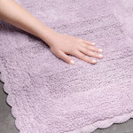 Набор ковриков для ванной Karna LENA вязаный хлопок 50х70, 60х100 лавандовый, фото, фотография