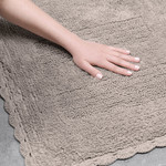 Набор ковриков для ванной Karna LENA вязаный хлопок 50х70, 60х100 кофейный, фото, фотография