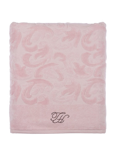 Подарочный набор полотенец для ванной 2 пр. Tivolyo Home BAROC хлопковая махра розовый, фото, фотография