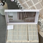 Подарочный набор полотенец для ванной 2 пр. Tivolyo Home CHANEL хлопковая махра бирюзовый, фото, фотография