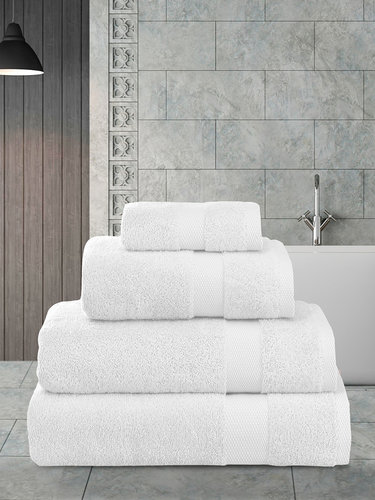 Полотенце для ванной Karna AREL хлопковая махра белый 70х140, фото, фотография