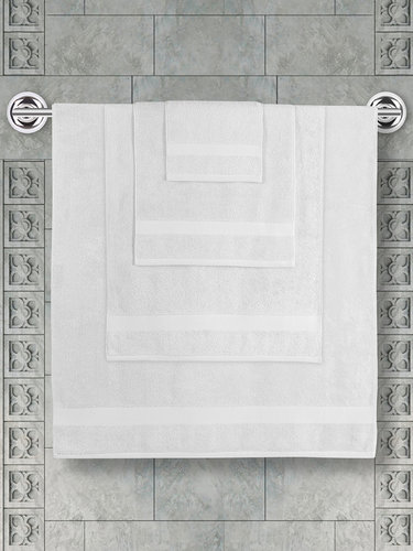 Полотенце для ванной Karna AREL хлопковая махра белый 100х150, фото, фотография