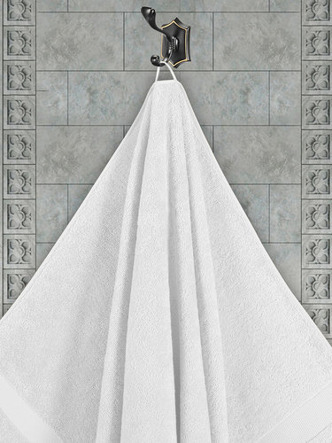 Полотенце для ванной Karna AREL хлопковая махра белый 70х140, фото, фотография