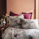 Постельное белье Issimo Home SATIN POETTE хлопковый сатин делюкс винный, серый евро, фото, фотография