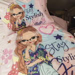 Комплект подросткового постельного белья Issimo Home RANFORCE STYLISH GIRL хлопковый ранфорс пудра 1,5 спальный, фото, фотография