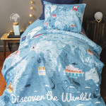Комплект подросткового постельного белья Issimo Home RANFORCE MAPPIE хлопковый ранфорс голубой 1,5 спальный, фото, фотография