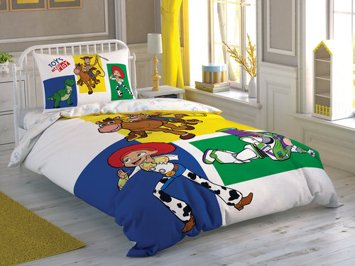 Детское постельное белье TAC TOY STORY 4 ADVENTURE хлопковый ранфорс 1,5 спальный, фото, фотография