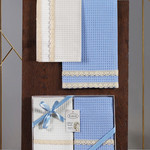 Подарочный набор полотенец для кухни 40х60(2) Karna KOPENAKI хлопковая вафля V4, фото, фотография