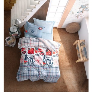 Детское постельное белье Cotton Box GIRLS & BOYS CRUISE хлопковый ранфорс синий 1,5 спальный