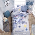 Постельное белье детское Cotton Box JUNIOR ON THE AIR хлопковый ранфорс синий 1,5 спальный, фото, фотография