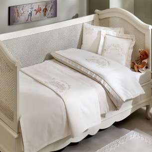 Постельное белье для новорожденных Tivolyo Home FAMILY BEBE хлопковый сатин кофейный