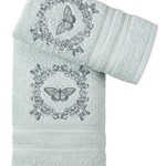 Подарочный набор полотенец для ванной 50х90, 70х140 Karna MARIA  хлопковая махра ментол, фото, фотография