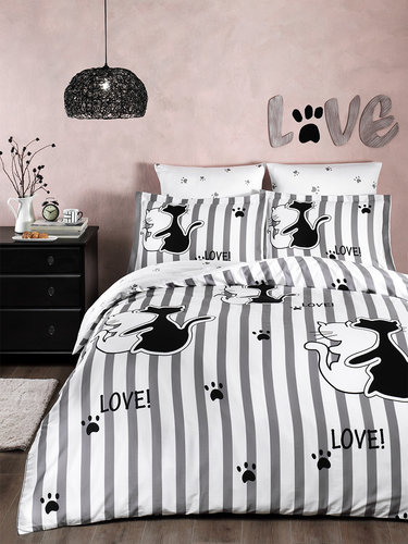 Постельное белье Karna EXCLUSIVE LOVE хлопковый сатин 1,5 спальный, фото, фотография