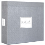 Постельное белье Karna CLASSIC хлопковый сатин белый евро, фото, фотография
