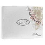 Постельное белье Karna STRIPE DELUX евро белый, фото, фотография