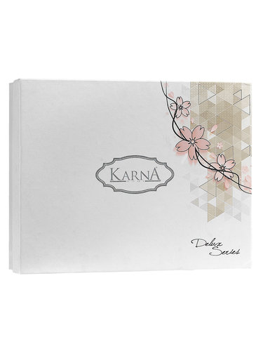 Постельное белье Karna STRIPE DELUX евро белый, фото, фотография