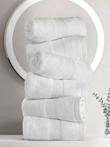 Набор полотенец для ванной 6 шт. Karna AREL махра хлопок белый 30х50, фото, фотография