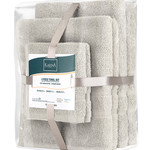 Подарочный набор полотенец для ванной 30x50(2), 50х90(2), 70х140(2) Karna GAMA хлопковая махра бежевый, фото, фотография