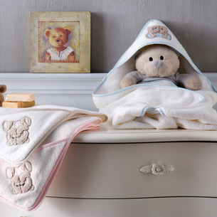 Детское полотенце-уголок Tivolyo Home LOVELY хлопковая махра розовый 90х90
