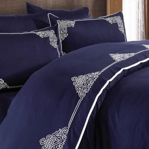 Постельное белье Grazie Home SANTA хлопковый сатин делюкс синий евро