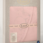 Скатерть овальная Karna DORE водонепроницаемый жаккард пудра 160х220, фото, фотография