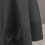 Скатерть круглая Karna DORE водонепроницаемый жаккард антрацит D=160, фото, фотография
