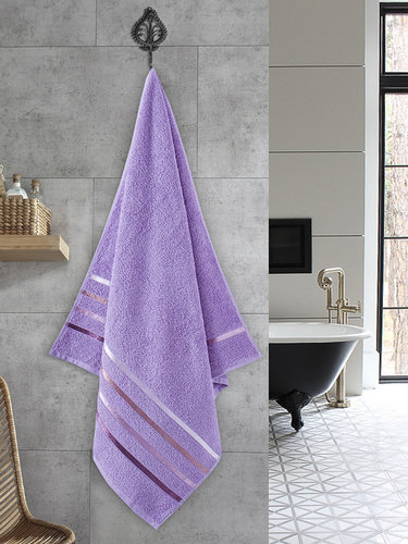 Полотенце для ванной Karna CLASSIC хлопковая махра сиреневый 70х140, фото, фотография