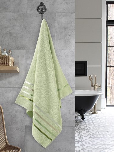 Полотенце для ванной Karna CLASSIC хлопковая махра светло-зеленый 70х140, фото, фотография