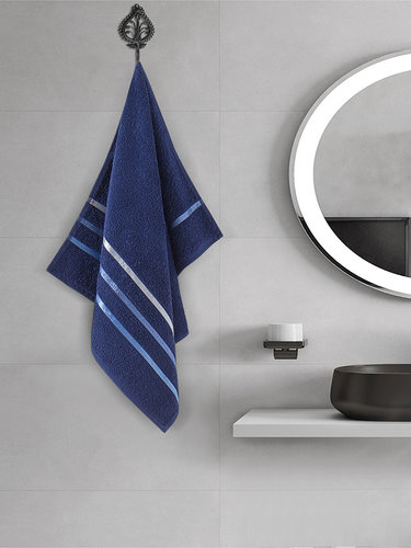 Полотенце для ванной Karna CLASSIC хлопковая махра cиний 50х80, фото, фотография