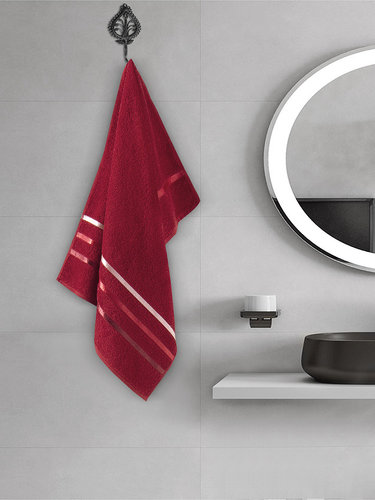 Полотенце для ванной Karna CLASSIC хлопковая махра красный 50х80, фото, фотография