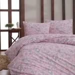 Постельное белье Karna ROSINA хлопковая бязь розовый 2-х спальный (нав. 70х70), фото, фотография